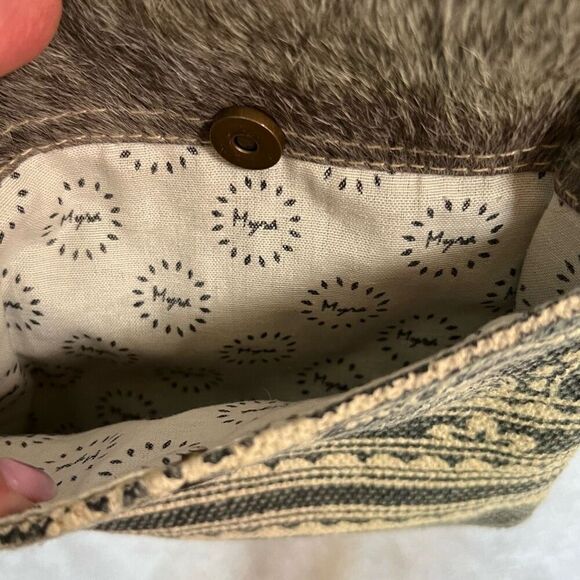 MYRA Crossbody Bag Canvas Hair-on Leather - Picture 4 of 10